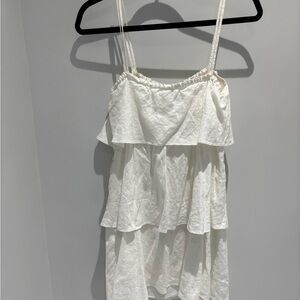 J. Crew White Ruffled Mini Dress
